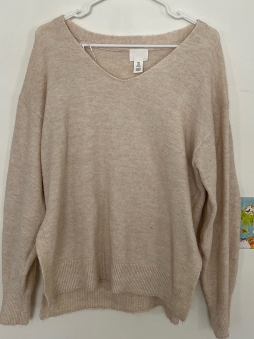 H&M Beige V-Neck Sweater